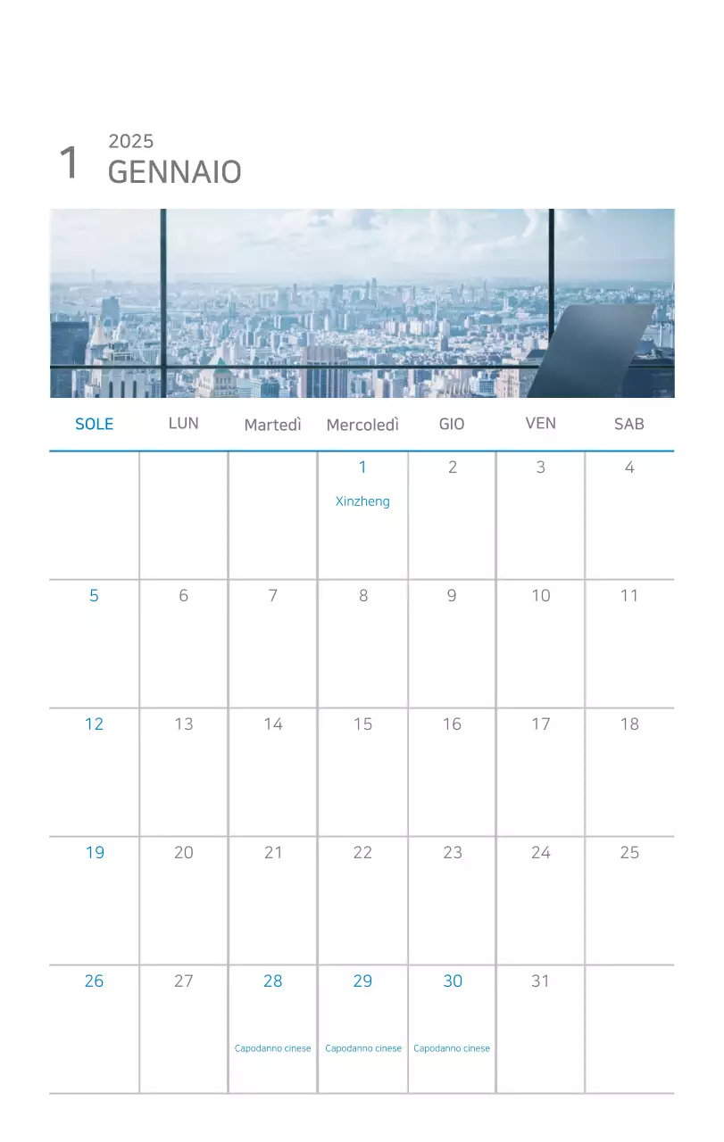 Calendario moderno blu Promozioni aziendali
