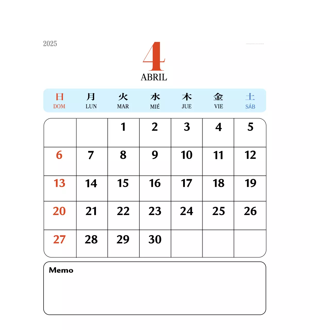 Calendario retro concept memory en rojo
