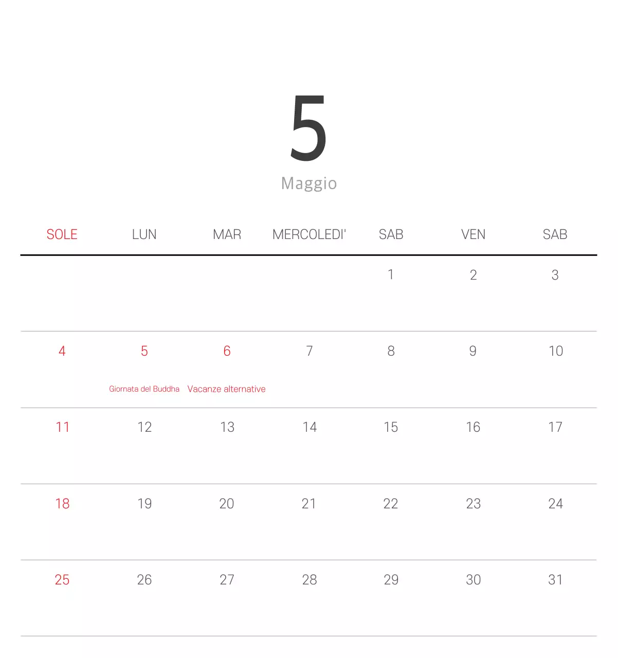 Calendario botanico naturale bianco e pulito