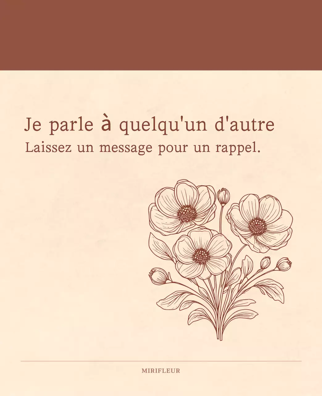 Calendrier sentimental de fleuriste en papier de laine marron clair et marron.