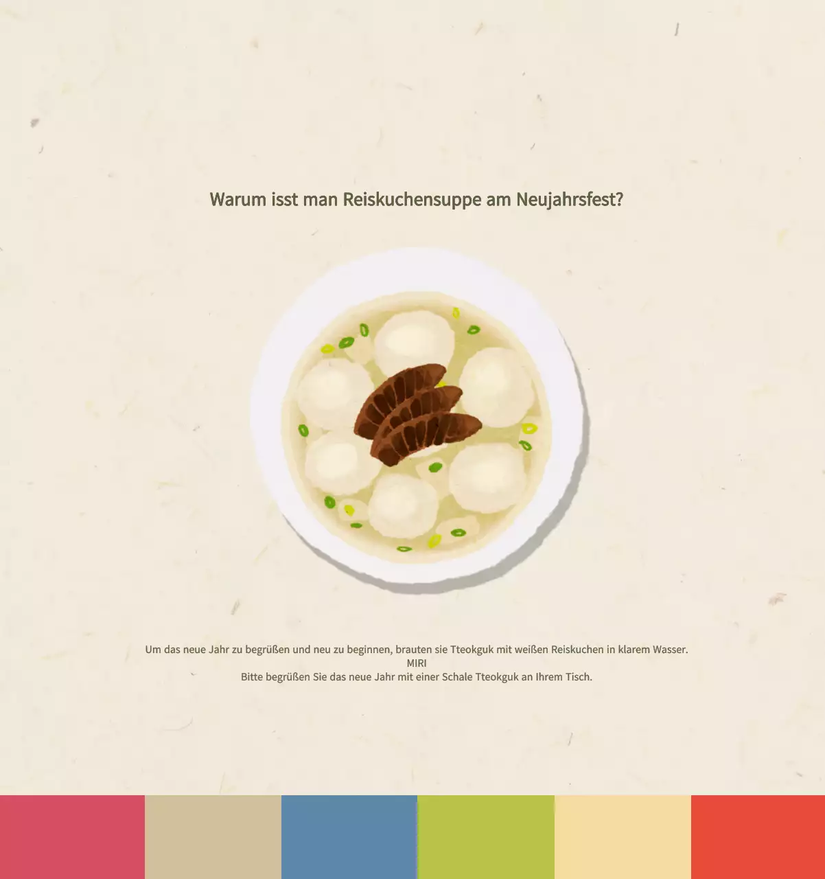 Beige Traditioneller Speisekalender