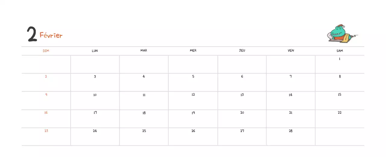 Un calendrier avec un concept d'illustration Ago mignon