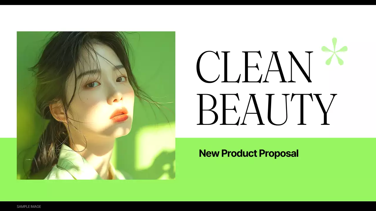 Apresentação de promoção de beleza minimalista verde