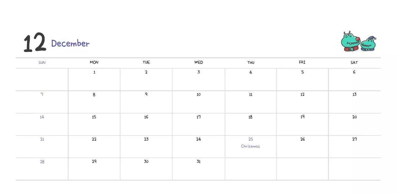 A calendar with a cute Argo illustration concept