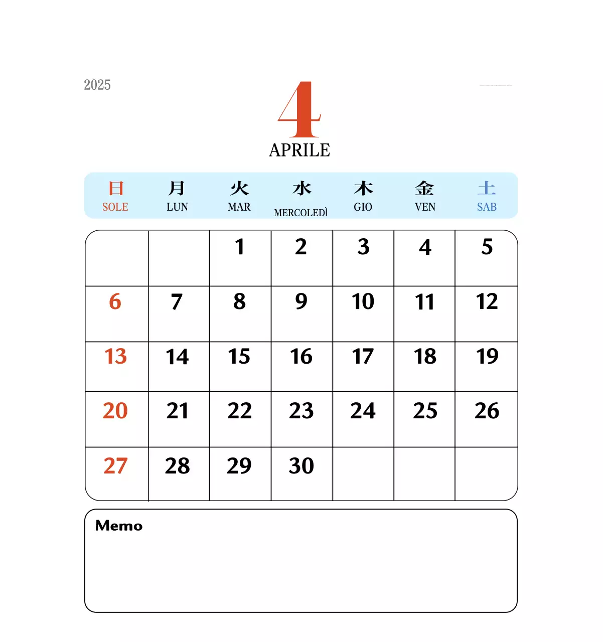 Calendario della memoria di concezione retrò in rosso