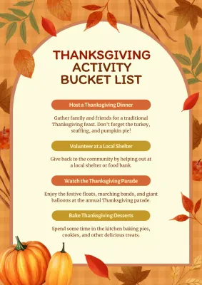 Orange Rustic Thanksgiving Checklist Poster