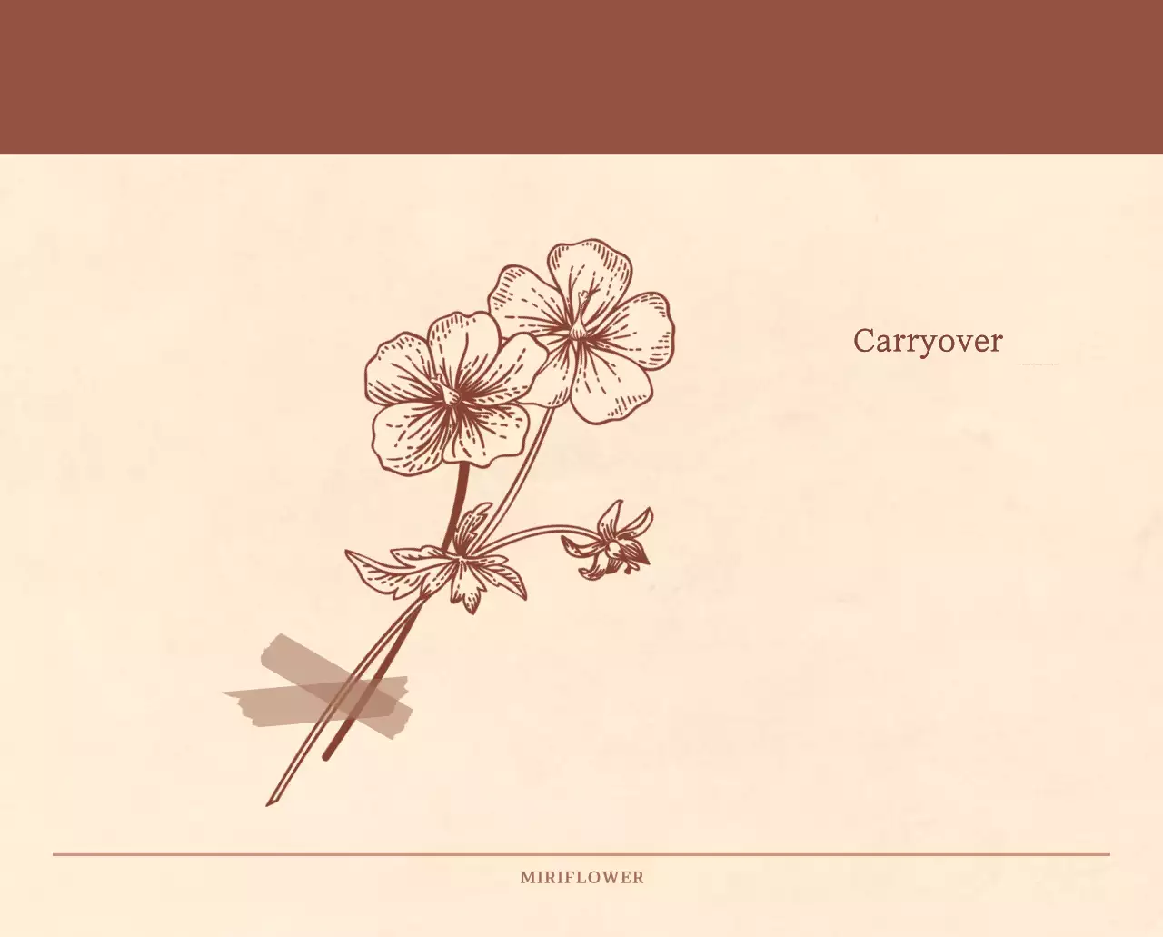 Kalender toko bunga sentimental dengan konsep kertas tenun berwarna coklat muda dan coklat