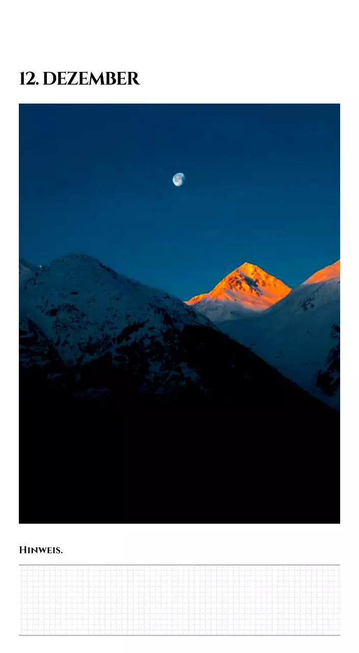 Einfacher Kalender mit schwarzer und weißer emotionaler Reisefotografie Konzept