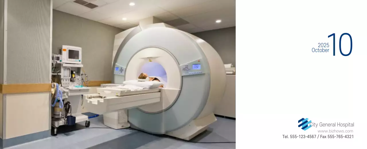 Navy White Simple Hospital Promotional Calendar