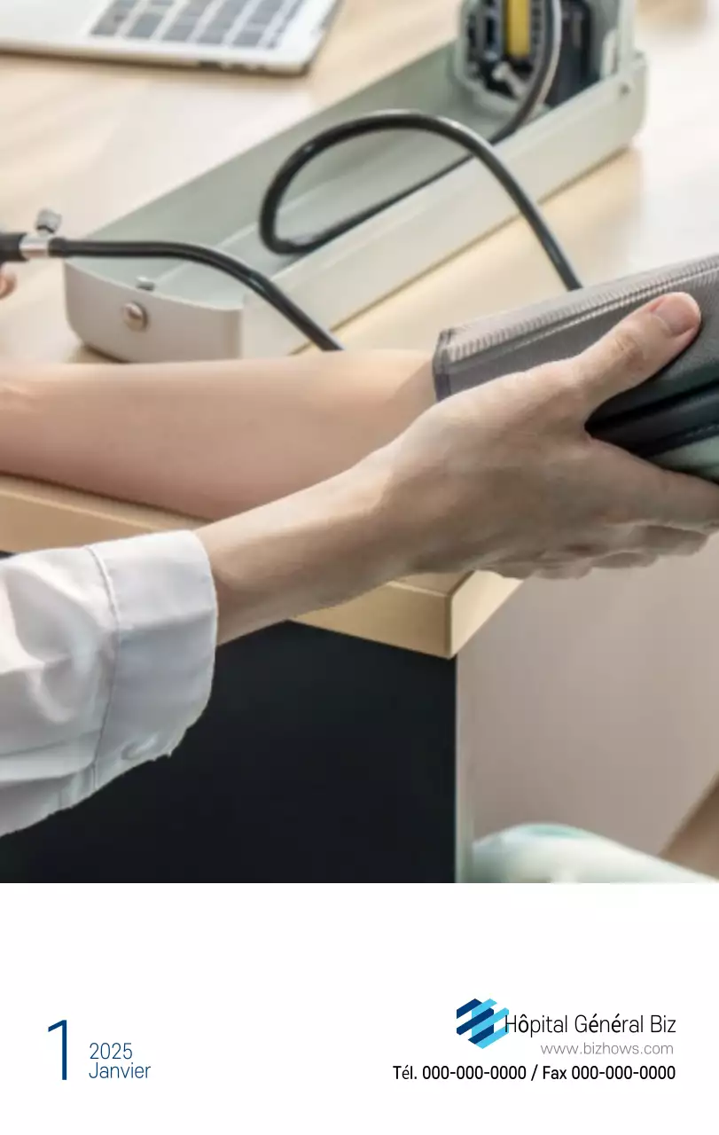 Calendrier promotionnel d'hôpital simple blanc marine