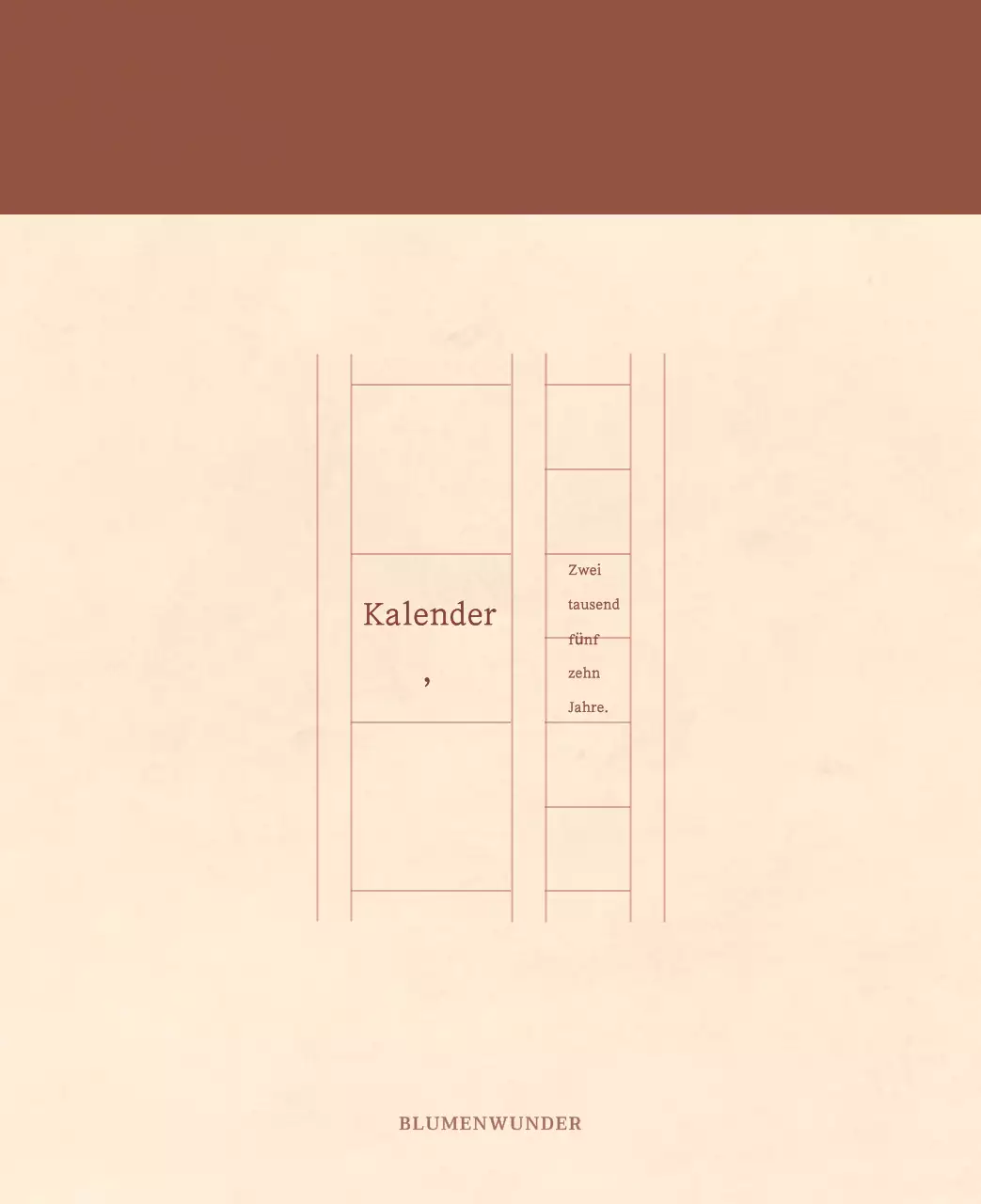 Ein sentimentaler Blumenkalender in hellbraunem und braunem Wollpapierkonzept