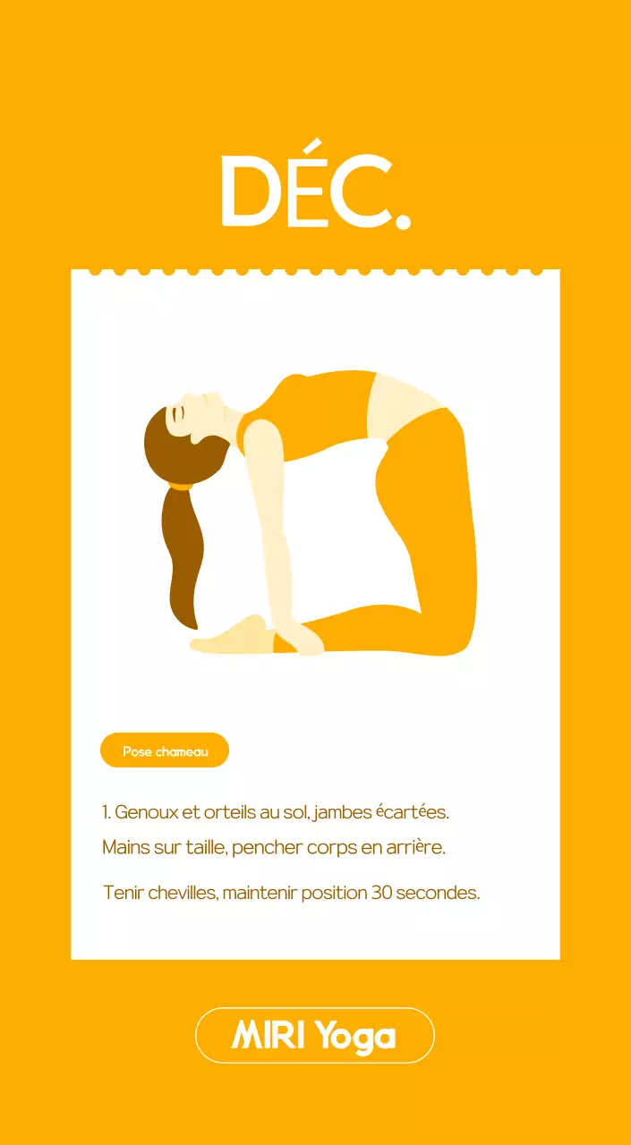 Calendrier promotionnel de yoga minimaliste orange