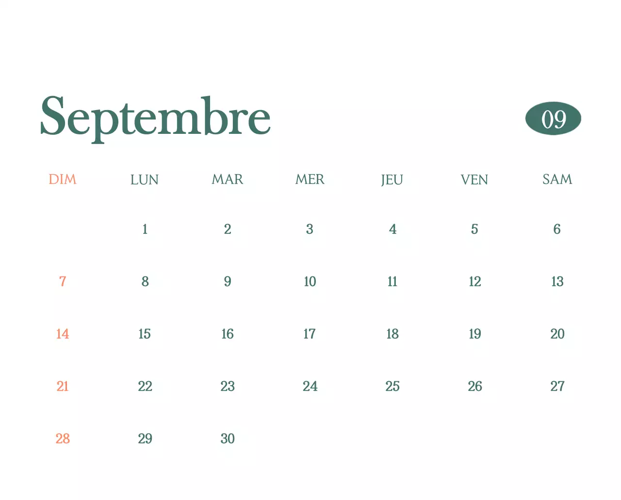 Un calendrier moderne pour les cafés avec des recommandations sur la boisson du mois.