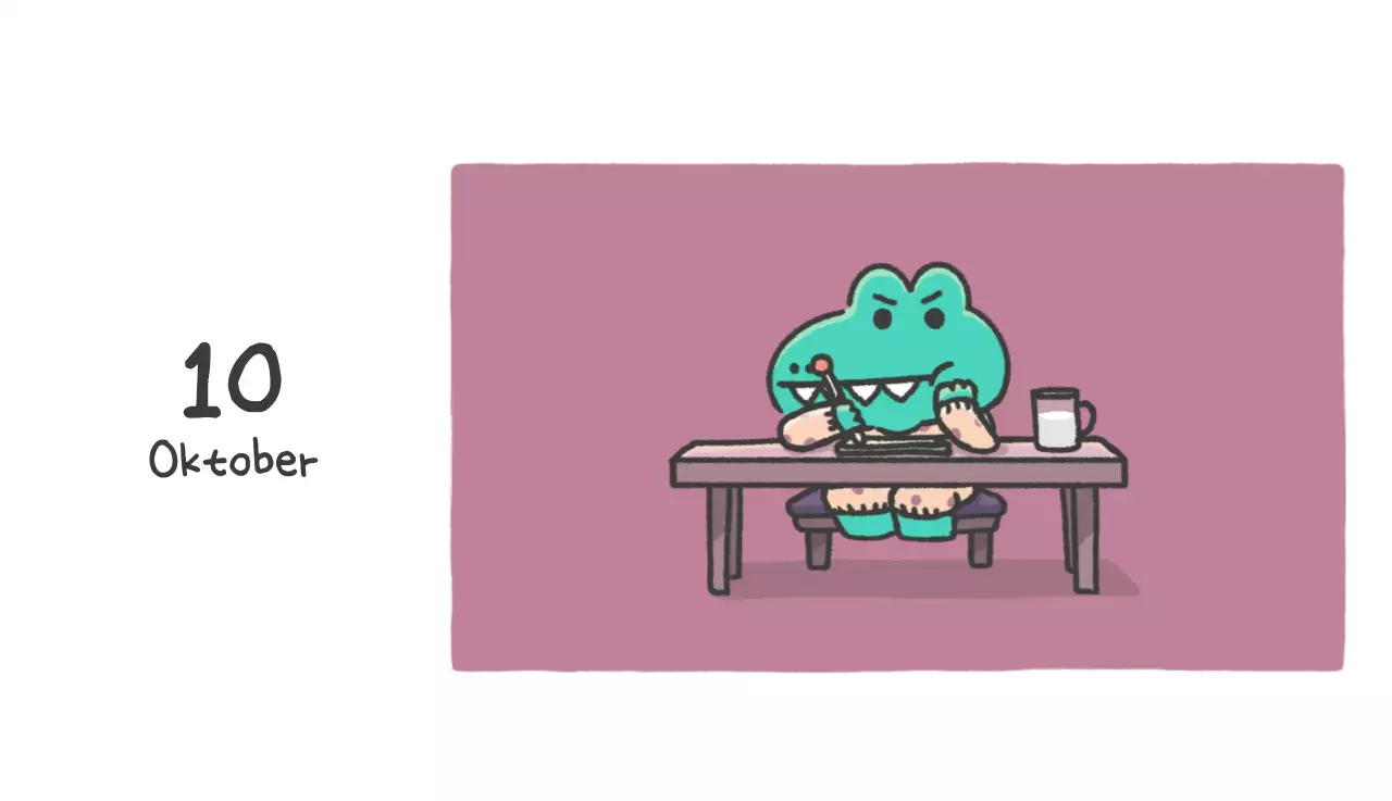 Een kalender met een schattig Ago-illustratieconcept