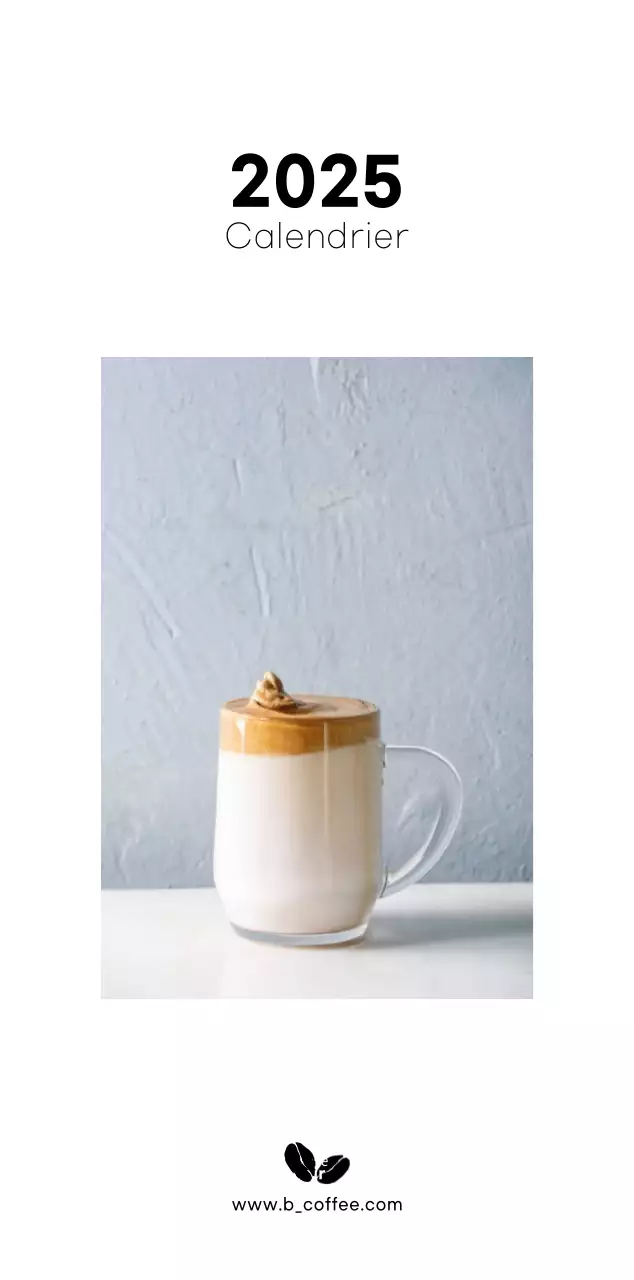 Calendrier minimaliste pour le café