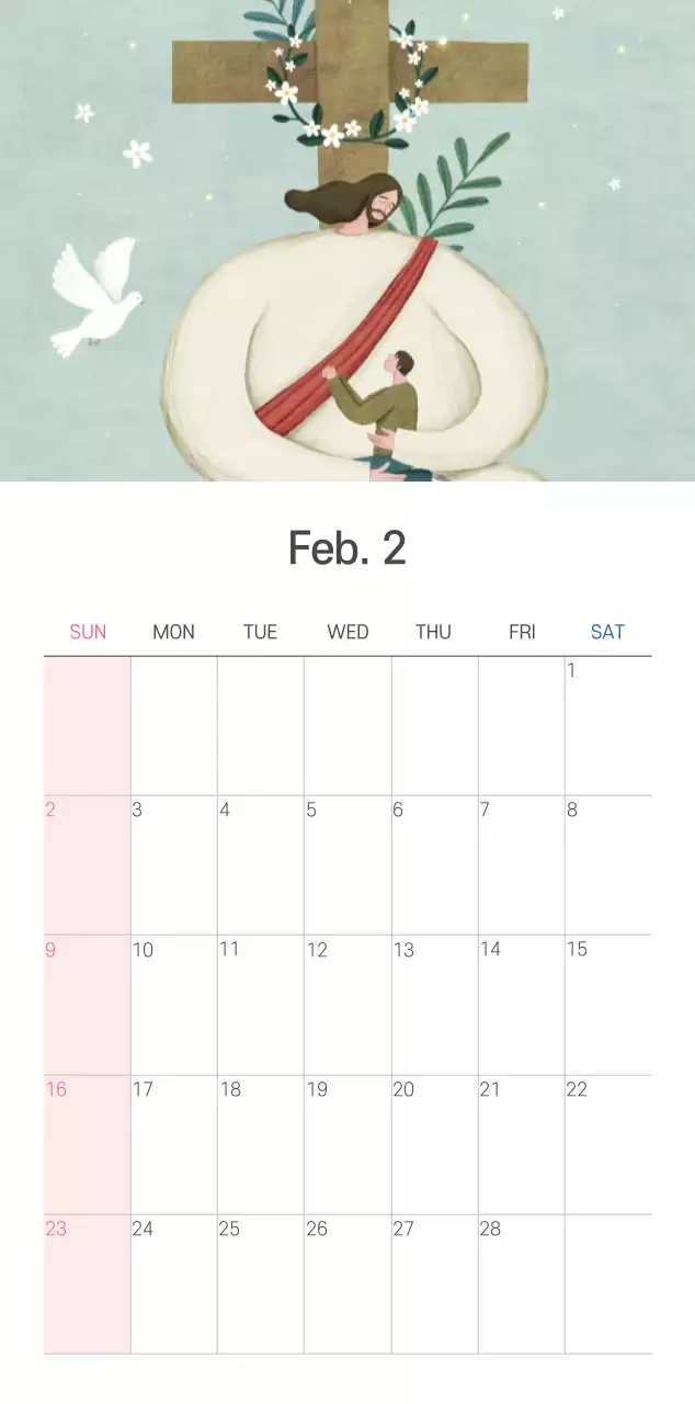 Ilustrasi gereja yang bersih dengan warna pastel