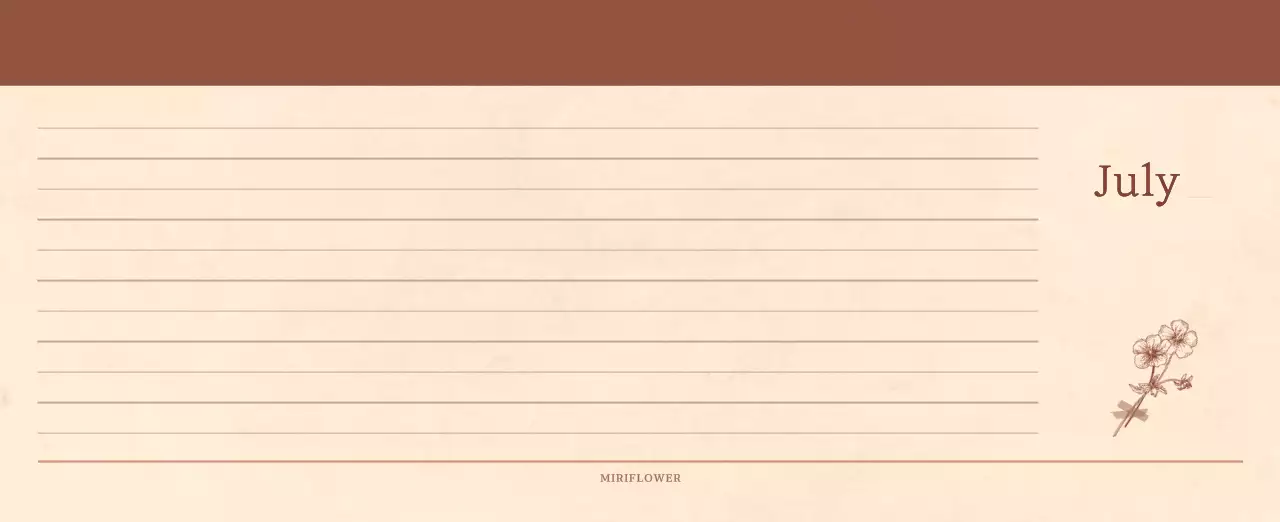 A sentimental florist concept calendar in light brown and brown wax paper