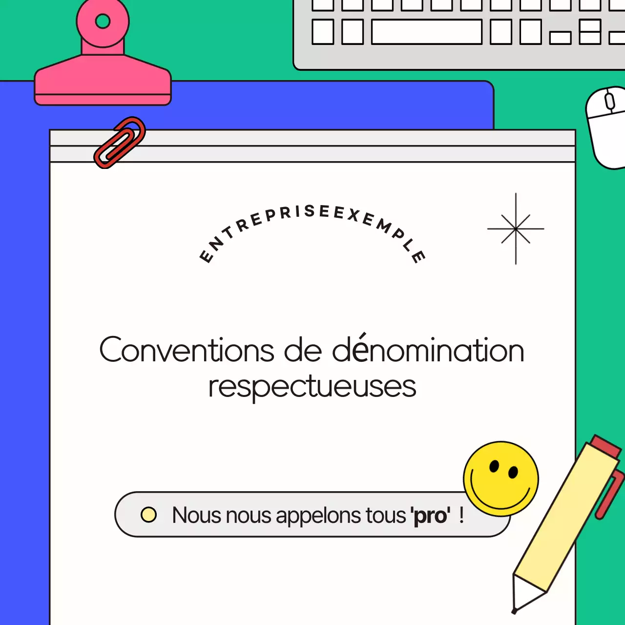 Un guide d'affaires bleu et kitsch