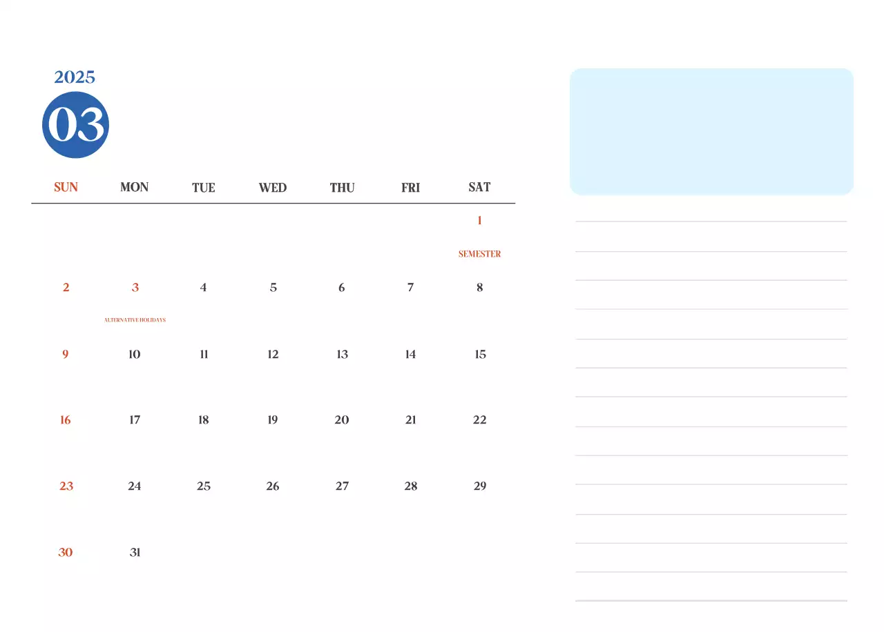 Kalender Rumah Sakit Modern Biru