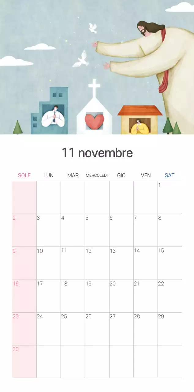 Chiesa illustrazione pulita pastello