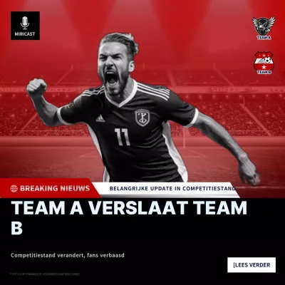 rood vet voetbal aankondiging