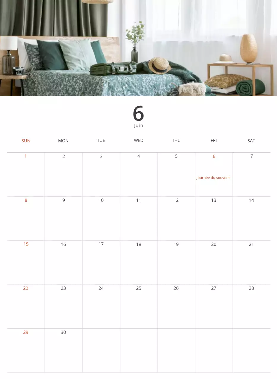 Calendrier intérieur minimaliste beige