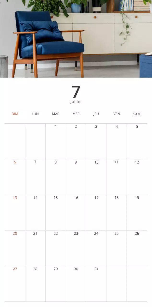 Calendrier intérieur minimaliste beige