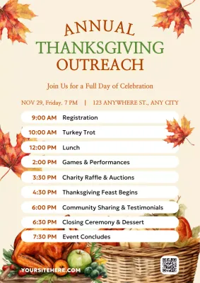 Beige Traditional Thanksgiving Event Poster