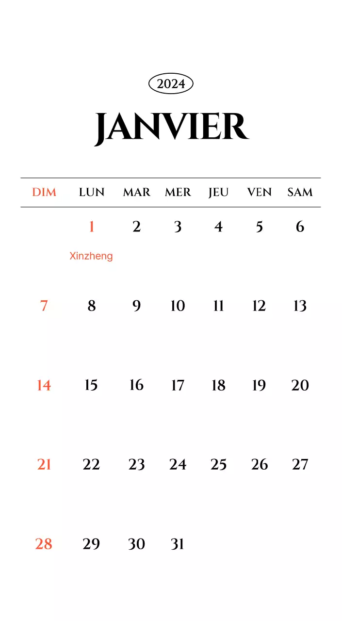 Calendrier simple avec un concept de photographie de voyage émotionnel en noir et blanc