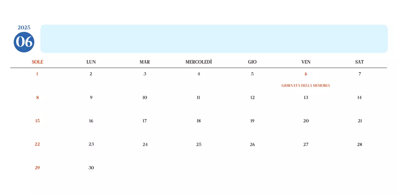 Calendario ospedaliero moderno blu