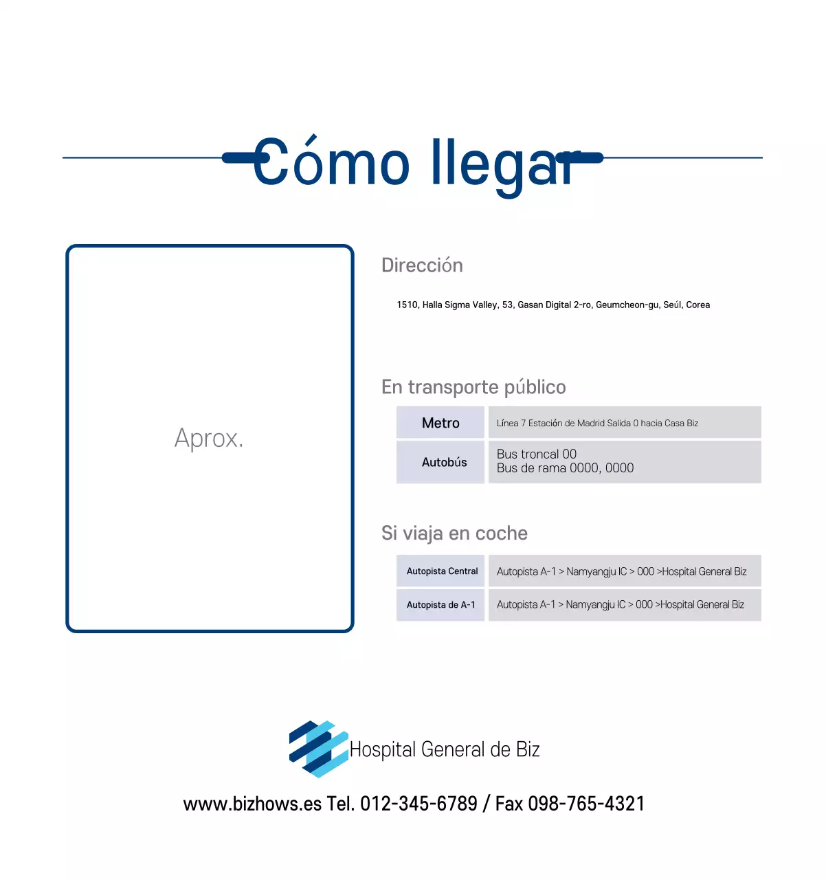 Calendario promocional Hospital Navy White Simple