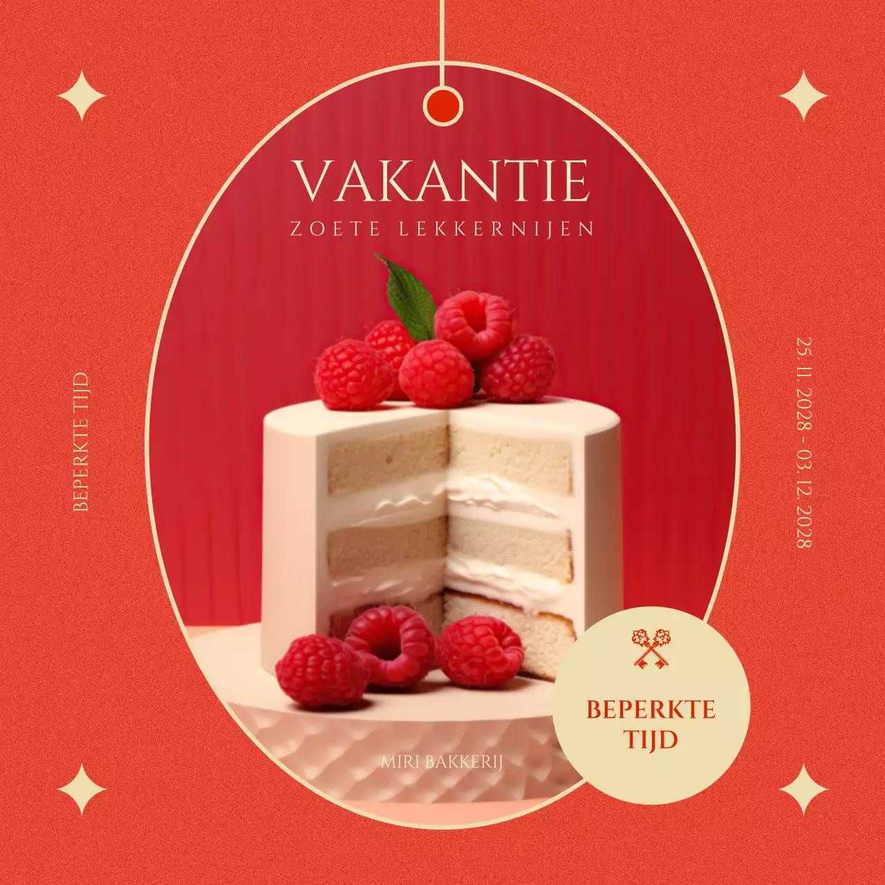 rode elegante vakantie bakkerij promotie