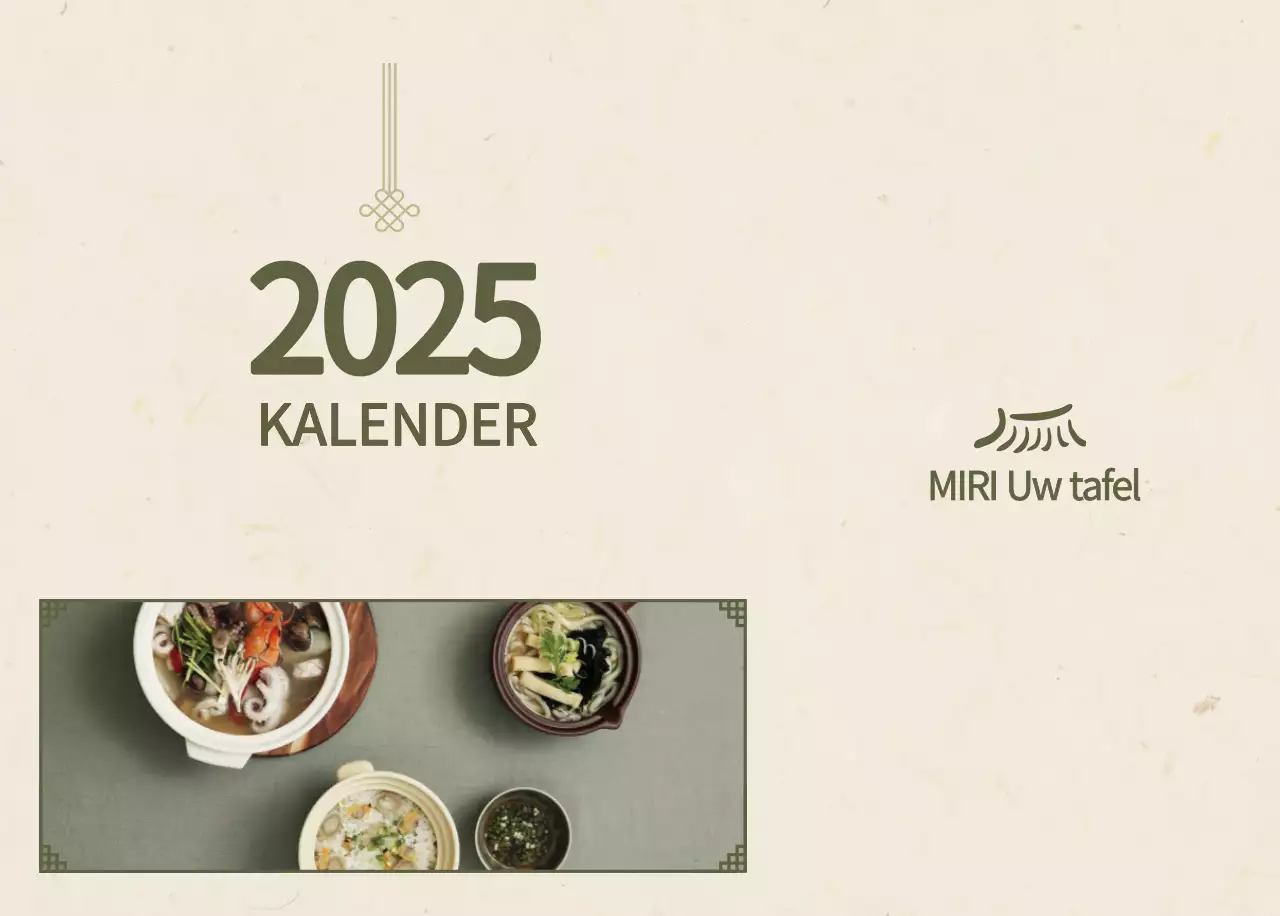 Beige Traditionele Eetkalender