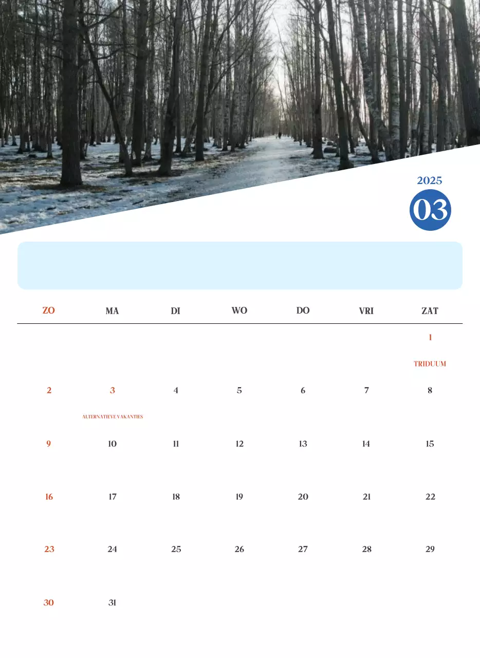 Blauwe moderne ziekenhuiskalender