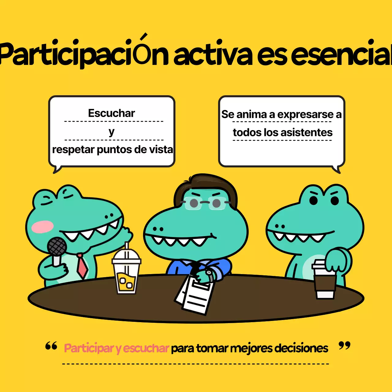 El amarillo y bonito boletín de la reunión de empresa