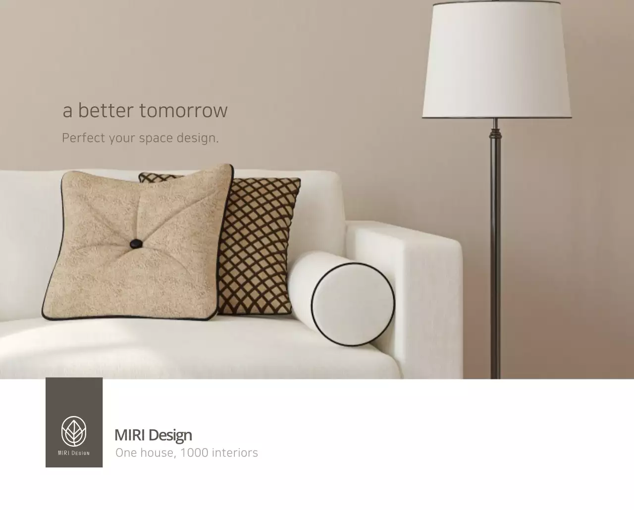 Kalender interior minimalis berwarna krem