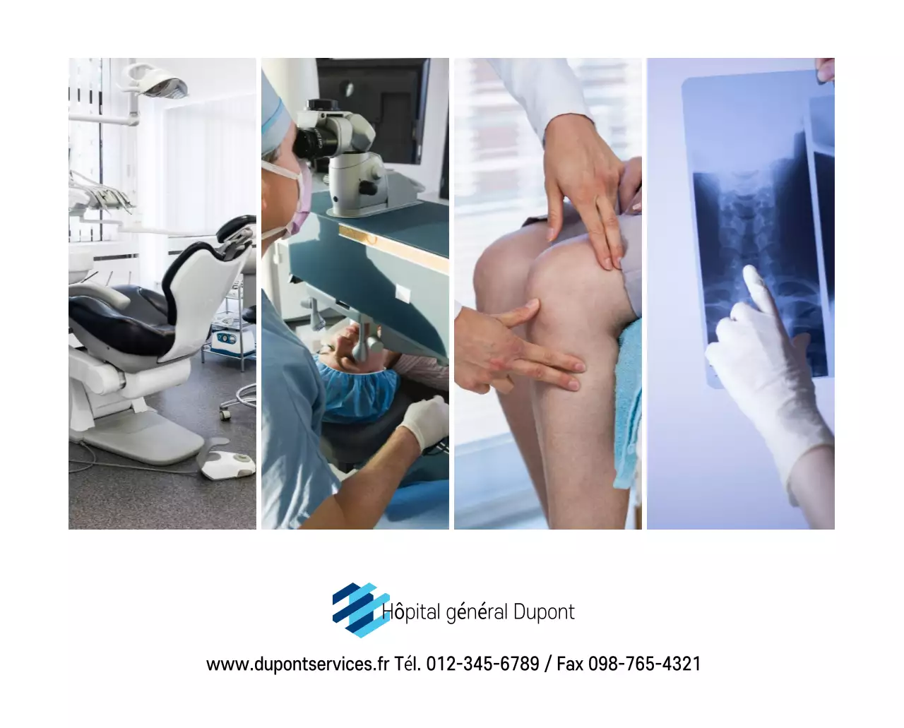 Calendrier promotionnel d'hôpital simple blanc marine