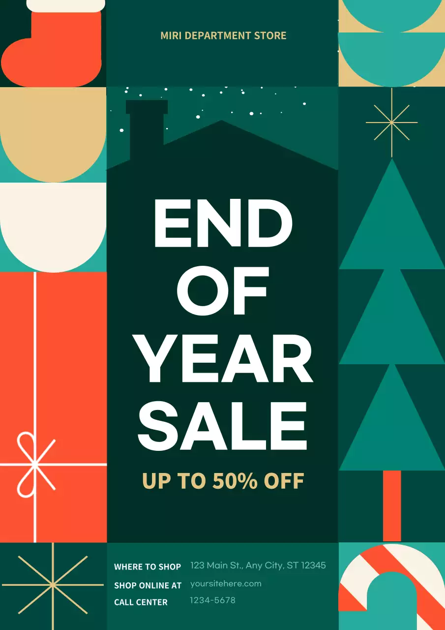 Green Retro Sale Promotion Poster