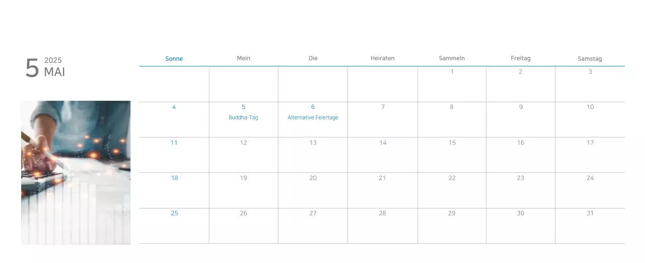 Blauer moderner Kalender Corporate Promotions