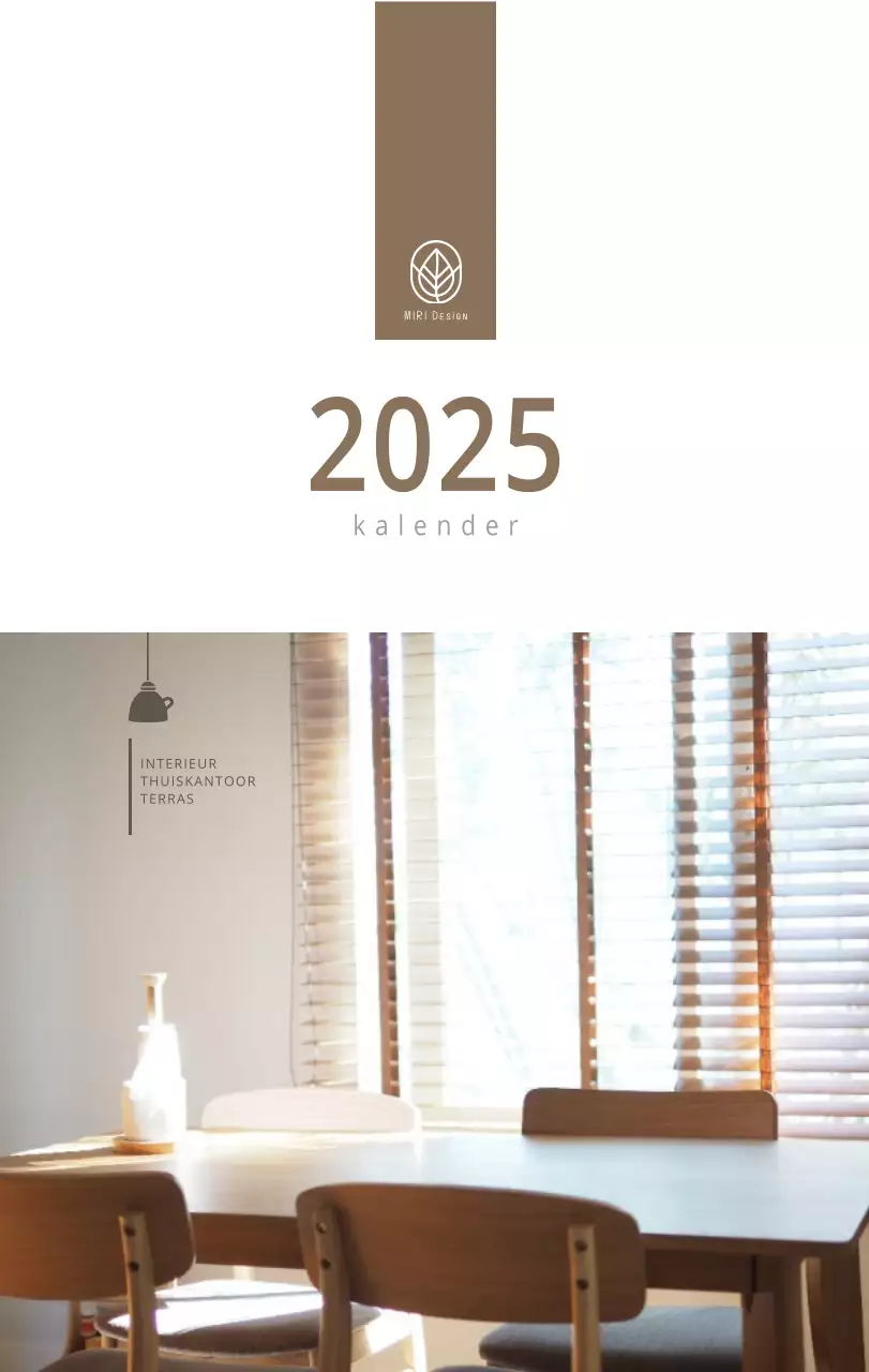 Beige minimalistische interieurkalender