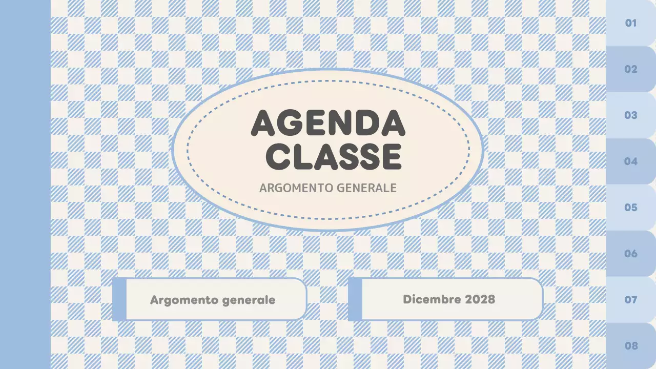planner di classe a tinta unita blu