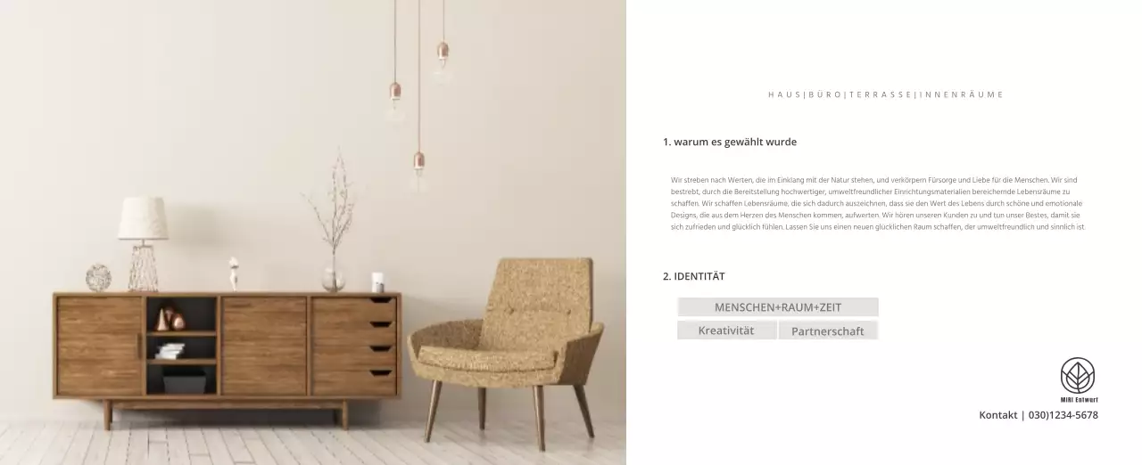 Beigefarbener minimalistischer Innenkalender