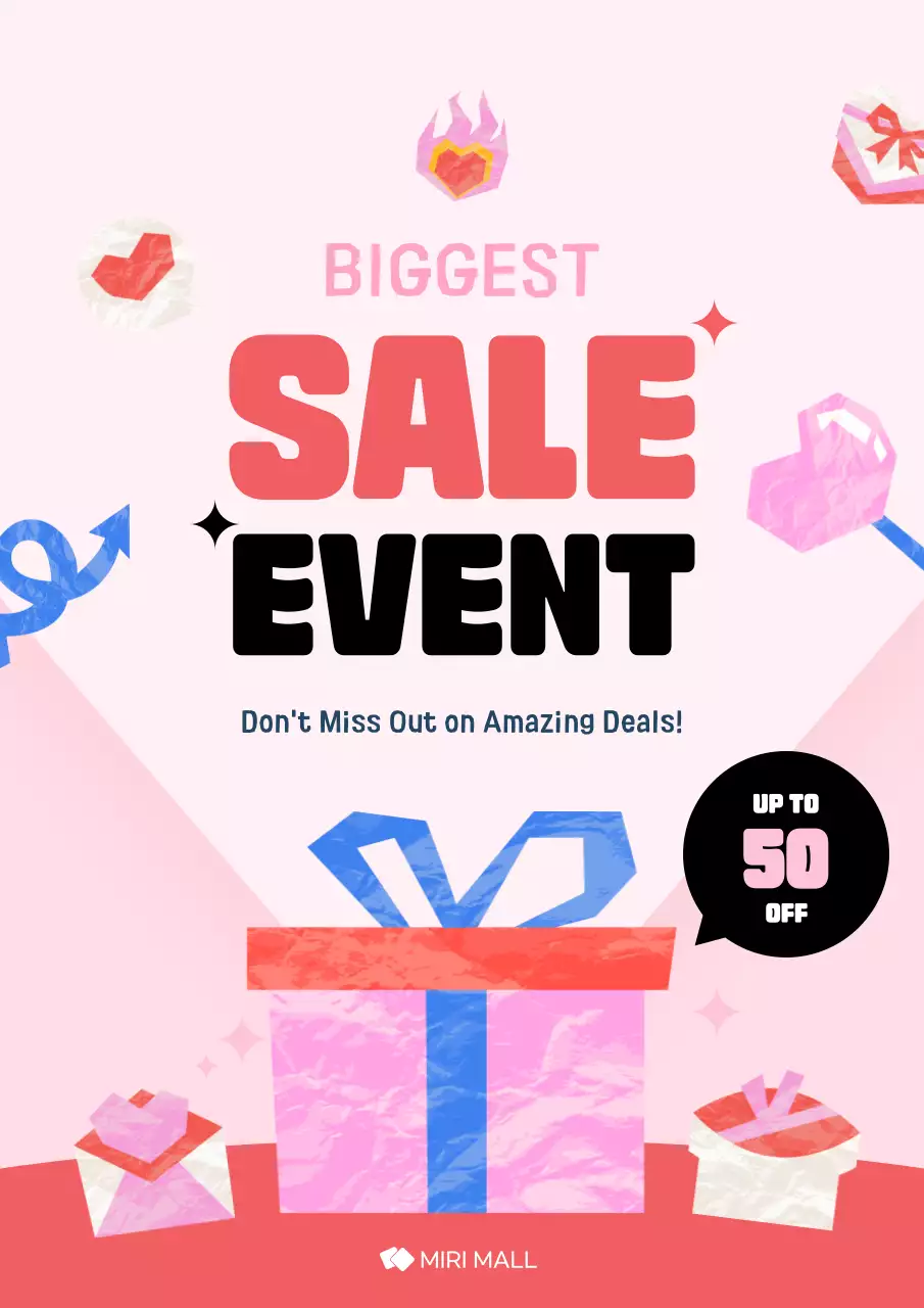 Pink Trendy Sale Promotion Poster