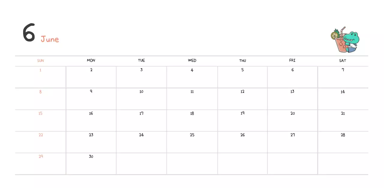 かわいいアゴイラストコンセプトのカレンダー