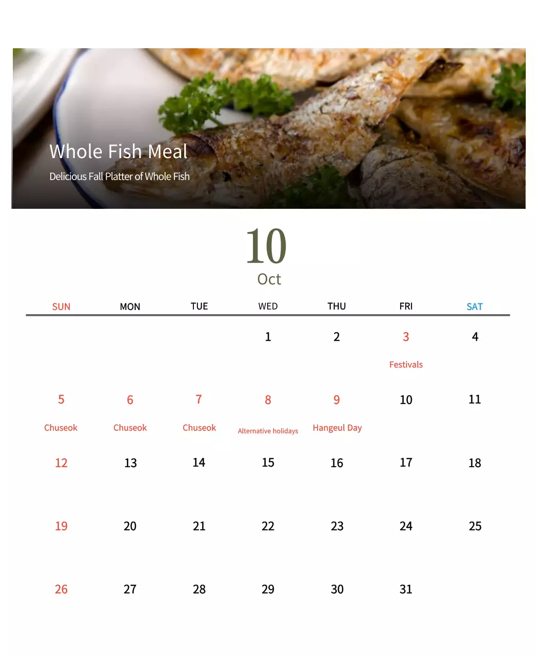 Kalender Makanan Tradisional Krem