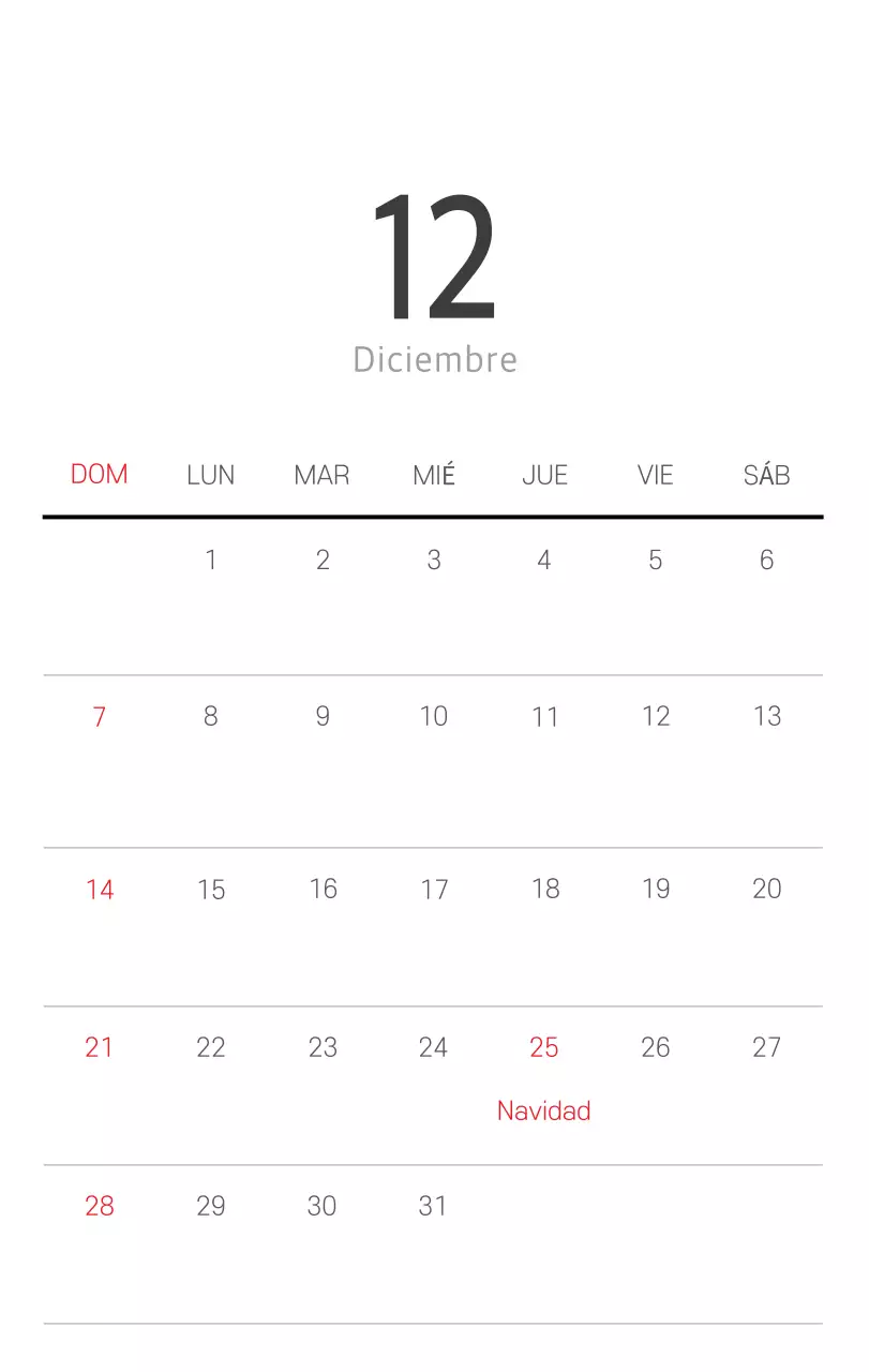 Calendario blanco de naturaleza botánica limpia