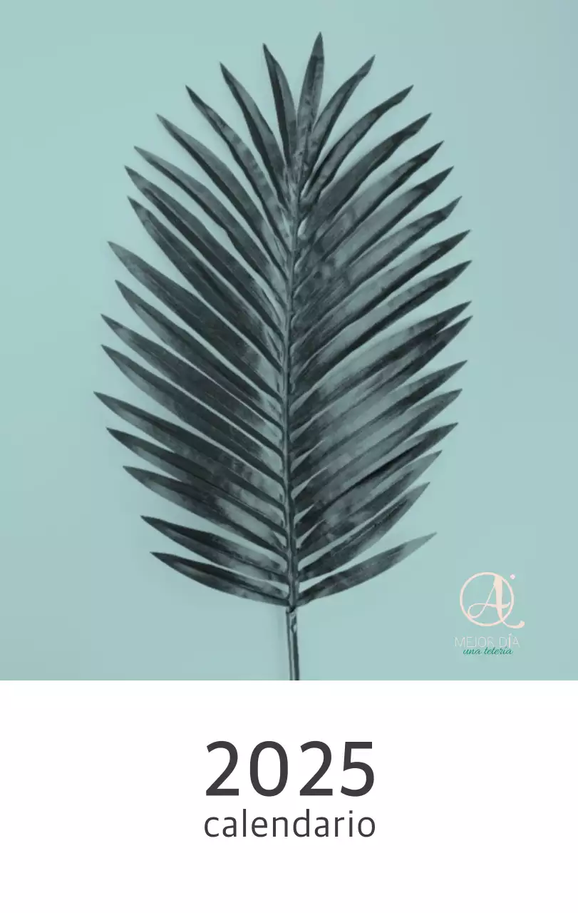 Calendario blanco de naturaleza botánica limpia