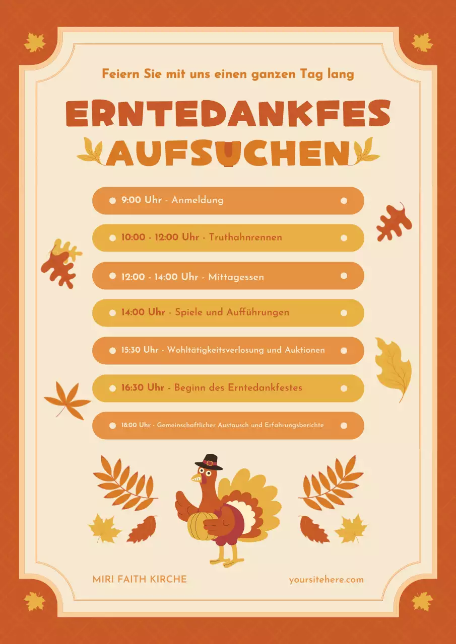 Orange Thanksgiving-Einsatzagenda