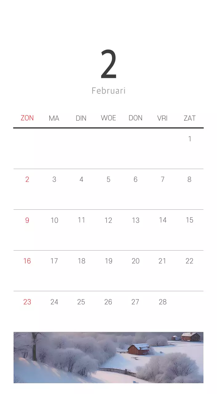 Witte schone botanische natuurkalender