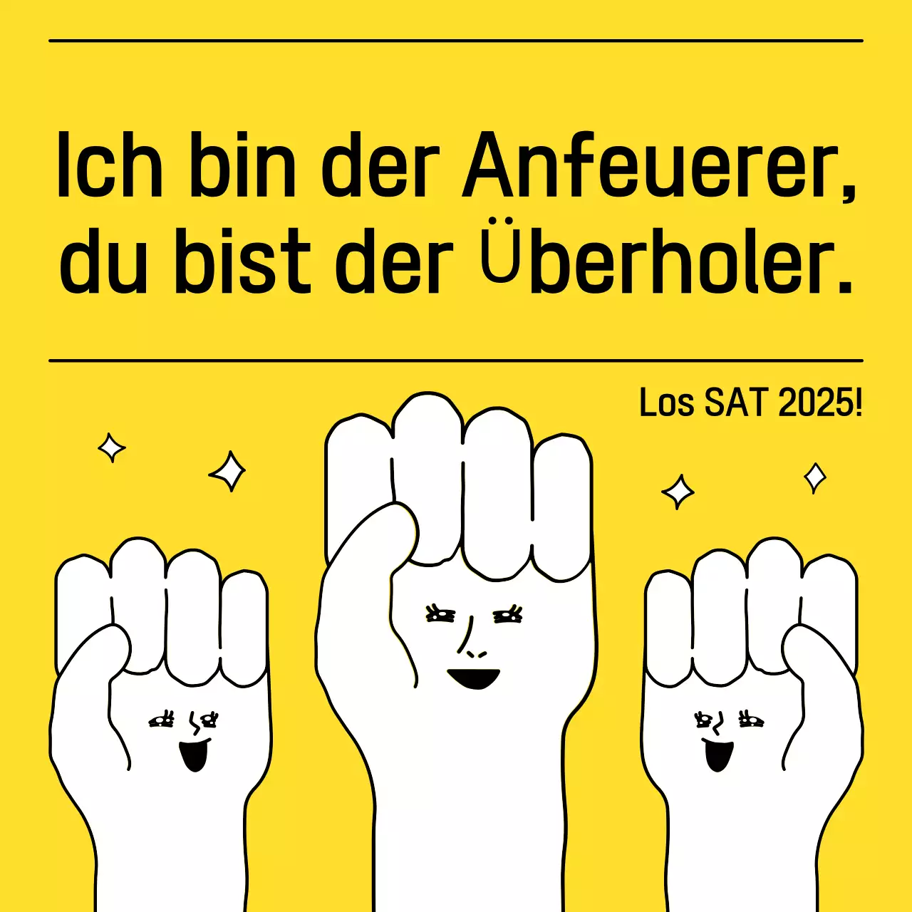 Gelber und schwarzer Gag's SATs Jubellied